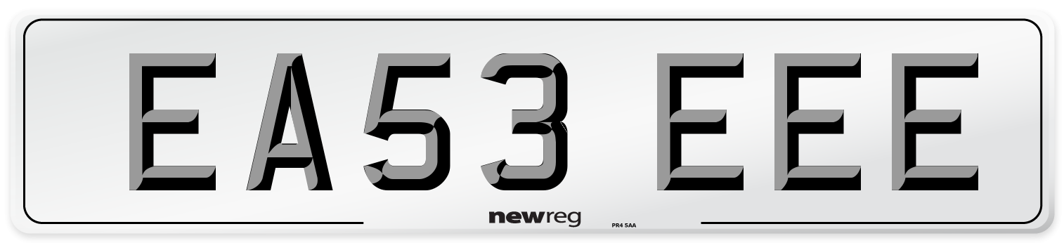 EA53 EEE Number Plate from New Reg
